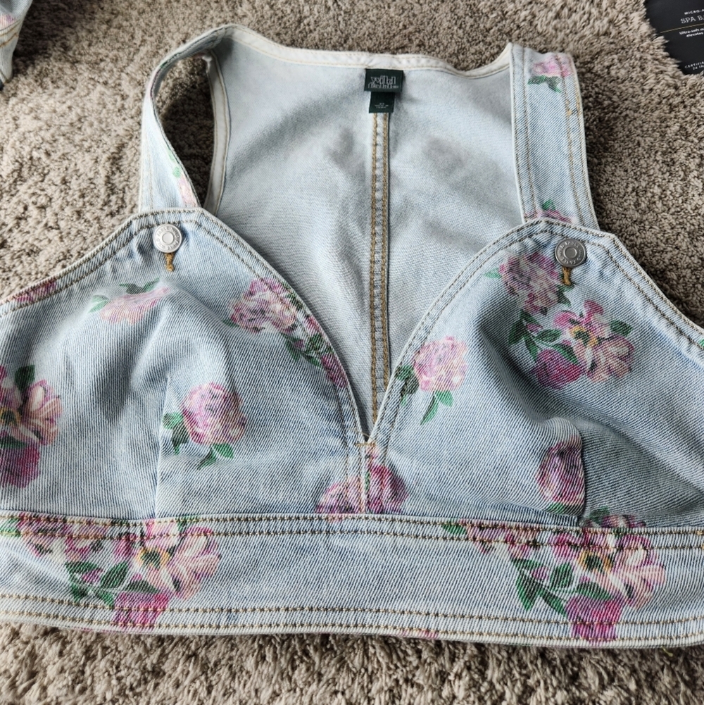 Women's XXL Wild Fable Tops Wild Fable Women’s Cropped Denim Vest - Size XXL - Picture 6 of 16